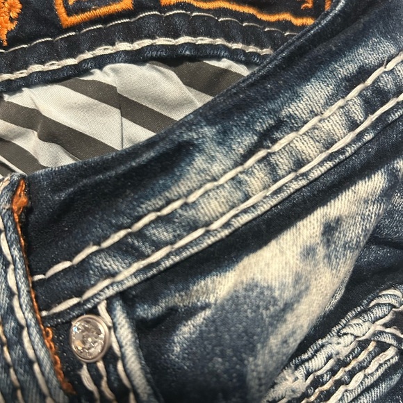 Rock Revival Blue Straight Leg Jeans with Decorative Stitching NWOT - Picture 8 of 8